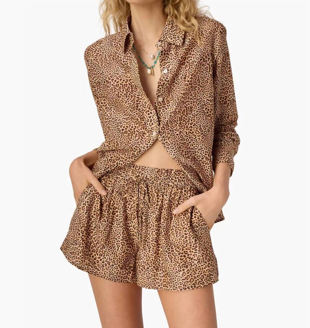 NEW CAMI NYC rafella silk cotton top in leopard